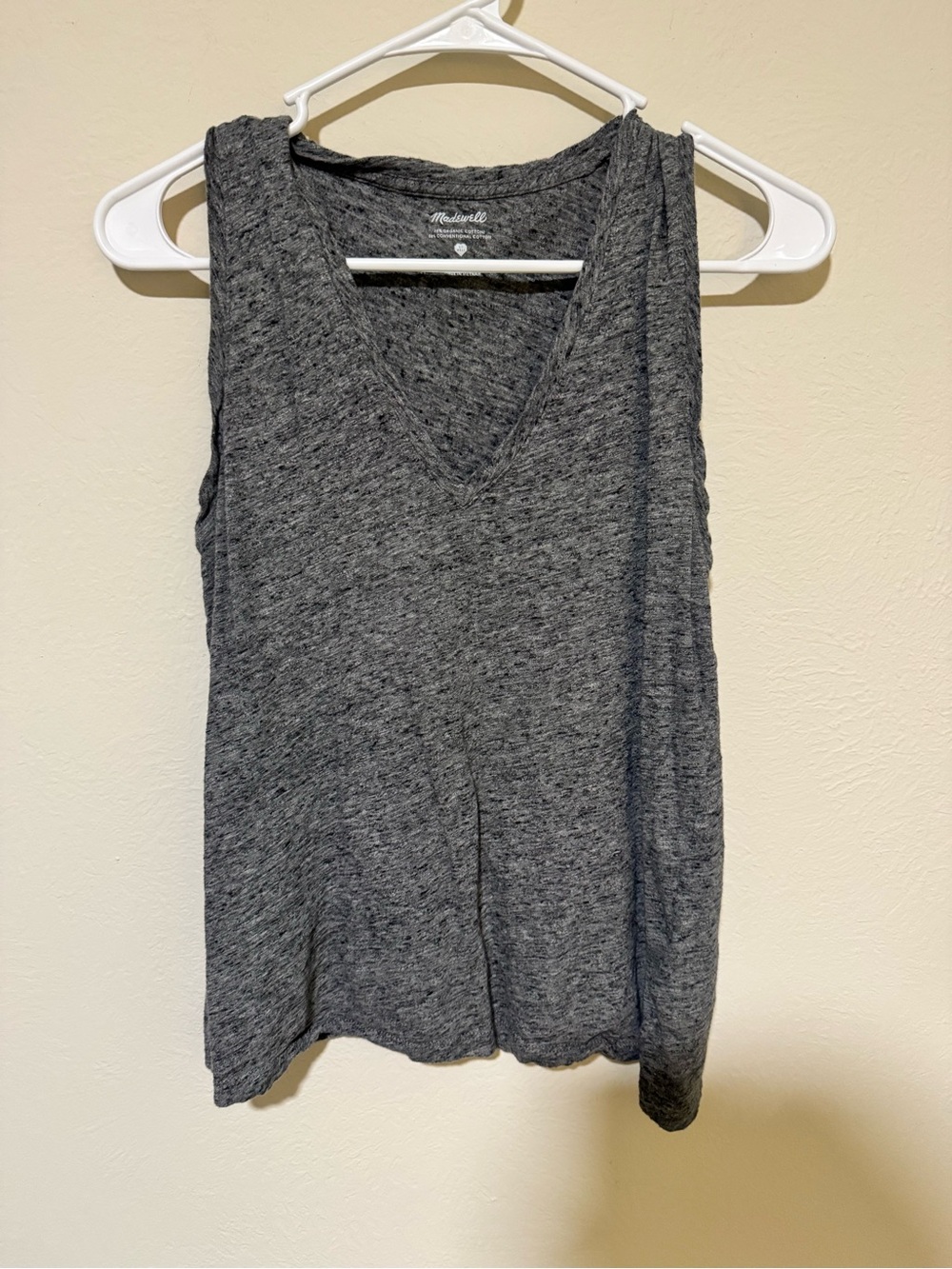 Madewell Heather Charcoal V-Neck Sleeveless Tank